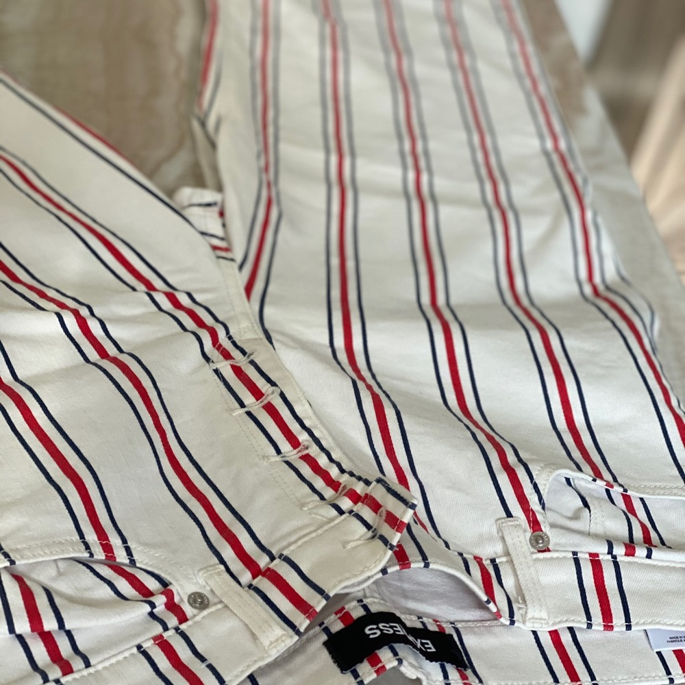 Red white blue jeans size 8